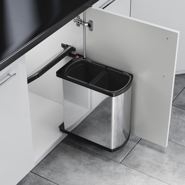 Hailo duo poubelle 16l inox   
