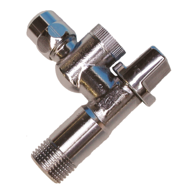 Robinet équerre + filtre 1/2x10 + écrou long  