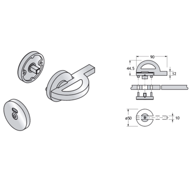 Pba 500-alu dispositif de fermeture libre/occupe s ans gache