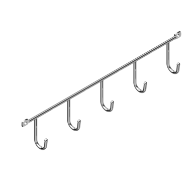 Mc-line hakenrek 5 haken 350x30x52 chroom
