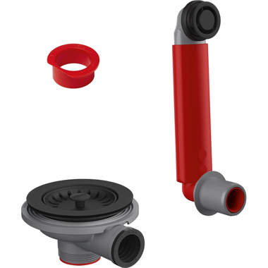 Colorline - Vidage manuel pour 1 cuve / Trop plein rond & Entretoise inclus / Noir mat