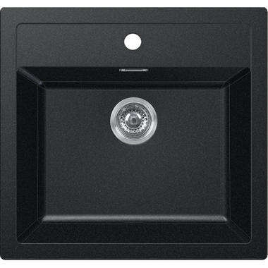 Sirius - Evier à encastrer / 560 x 530 mm / 1 bassin / Noir