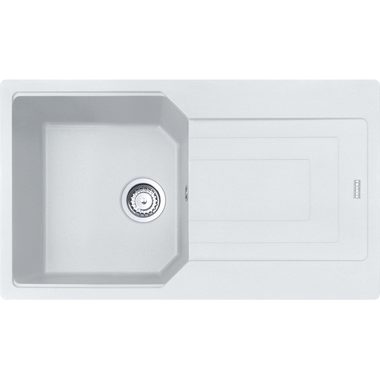 Urban - Inbouwspoeltafel / 860 x 500 mm / 1 bak / Metaal Wit / Omkeerbaar