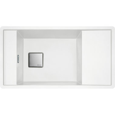 Fresno - Evier à afleurer/à sous-encaster / 860 x 458 mm / 1 bassin / Blanc métallisé / Réversible