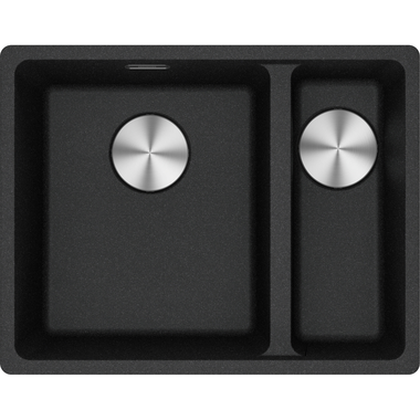 Maris - Evier à affleurer / 553 x 433 mm / 2 bassins / Grand bassin à gauche / Onyx
