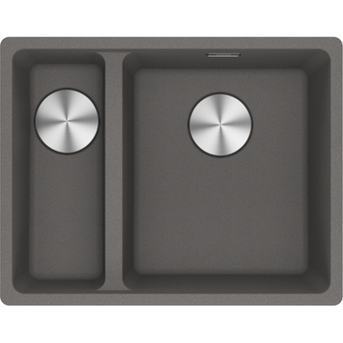 Maris - Onderbouwspoeltafel / 553 x 433 mm / 2 bakken / Grote bak rechts / Steengrijs