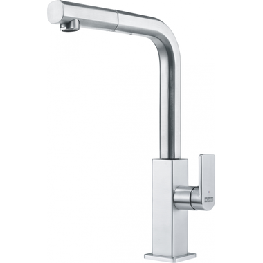 Mythos - Mitigeur à bec extractible / 1 jet / Levier sur le côté / Inox