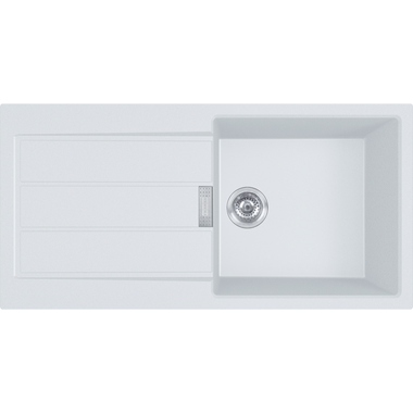 Sirius S2D - Evier à encastrer / 1000 x 510 mm / 1 bassin / Blanc / Réversible
