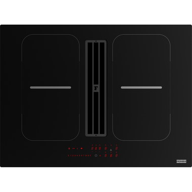 Smart 2Gether Black Lines - Inductiekookplaat met dampkap / 700 mm / Zwart glas / recirculatie