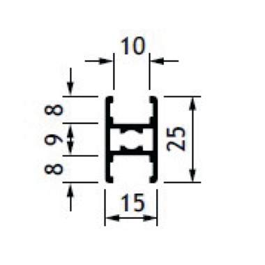 Profil traverse U horizontal inférieur RC-BASE