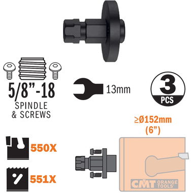 Adapter voor alle type gatzagen >= ø152mm
