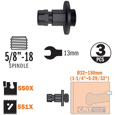 Adapter voor alle type gatzagen ø32-150mm