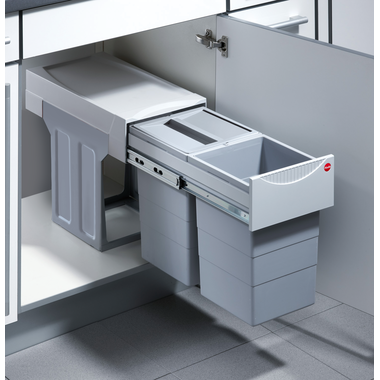 Poubelle Hailo Tandem iv 2x15l  extension totale