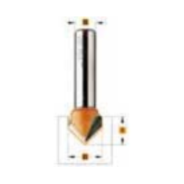 V-groef frees 90° d=9,5 i=12,7 < 90° hw