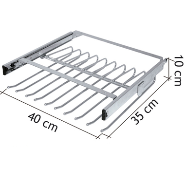 Porte-pantalons extensible 390mm chrome  