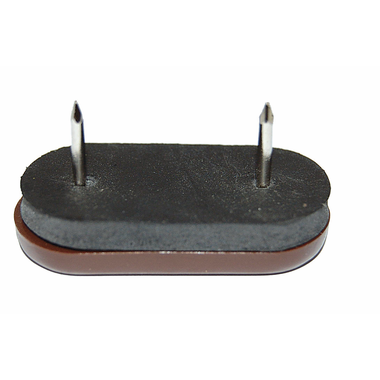 Glissieres 45x20x10mm brun caoutch+ 2 clous  