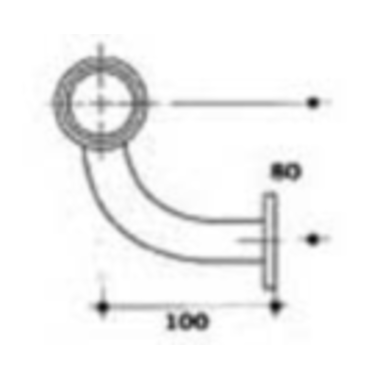 Support haut cintre d 40mm inox satine  