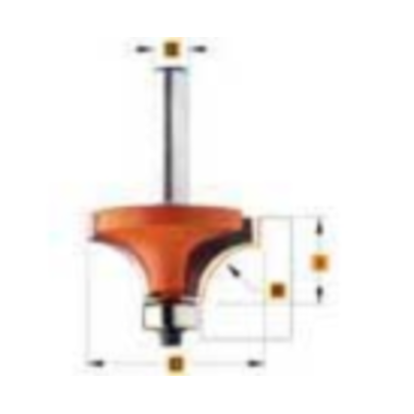 Holle radiusfrees zonder opstaande kant r=16 d=44,5 i=22