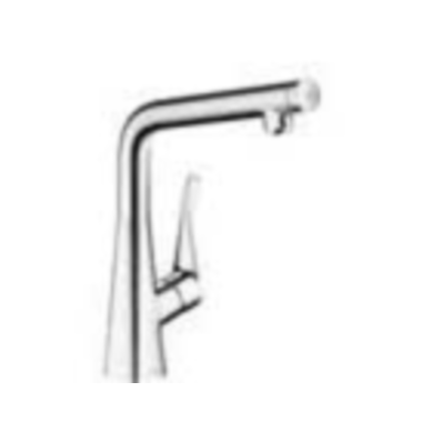 Hansgrohe Metris Select keukenmengkraan RVS look
