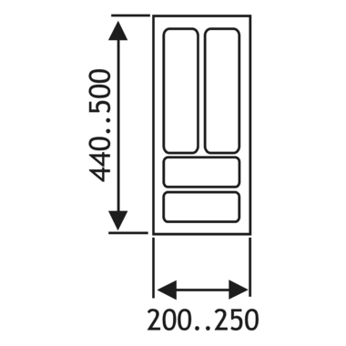 Inleglade 441-500mm wit