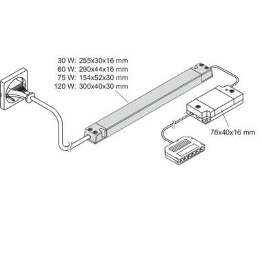 Led Emotion Frankfurt variateur 12V , récepteur/commande à distance/transfo
