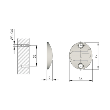 Fixation côté pour piston à gaz Kraby