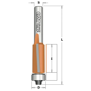 Uitloopfrees met lager l=71 s=8 i=25,4 d=12.7 mm z =z3
