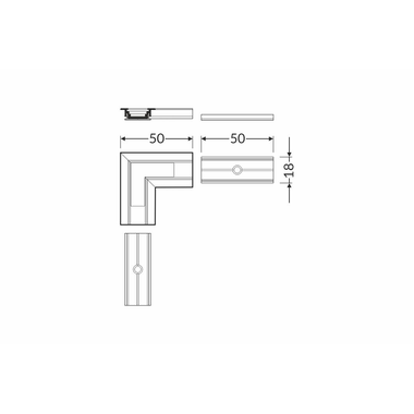Led profilé d'angle 90° Groove10