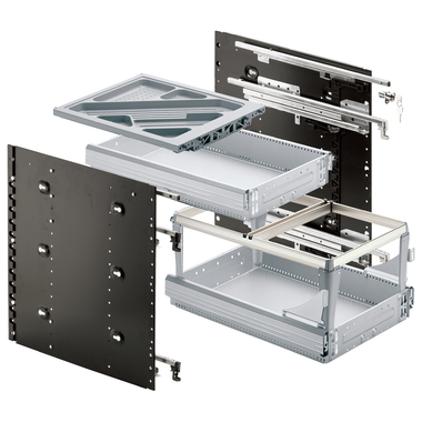 Snelmontageset container 404 x 530, aluminiumkleurig