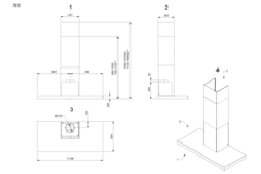 Novy Flatline 120 cm RVS (zonder motor) wanddamp.