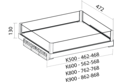 Tf-line tiroir verre h.130mm c.500mm anthracite 