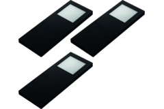 Hera set 3 x Slim-pad F led 5W 24V 3000K zwart+ transfo led 15