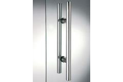 Paar ronde deurgrepen, voor 6/17.5 mm glas, B25 L500, glanzend rvs