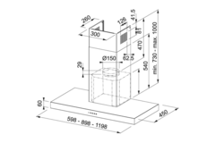 Format - Wanddampkap / 600 mm / RVS