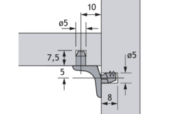 legplankdrager Sekura 1.1, ø 5 mm, Spuitgietzink vernikkeld