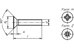 Metaalvijs M4 DIN 965 20mm verzinktonken kop