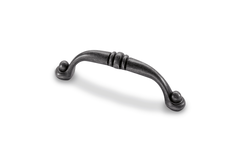 Poignée Alberta, entraxe de perçages 96, L 110 mm, B 14 mm, H 28 mm, aspect étain antique