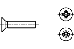 Metaalvijs M4 DIN 965 20mm verzinktonken kop