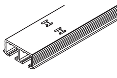 Dubbele looprail Hawa Clipo 26/36, alu geanodiseerd, te vijzen, 3500mm