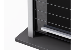Quasar Reflex volet-verre 600 x 1500mm lacque noir inox look en applique