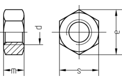 Ecrou hexagonal DIN 934 M8 brut 