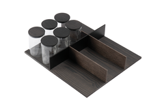 Filo tiroir haut + pots en verre V6 60 noir 