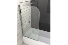 Charnière pleine hauteur pour pare-baignoire, pour verres 6, L1500, aluminium brillant