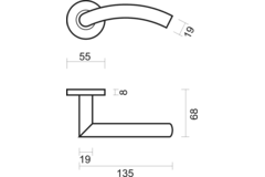 Béquille Pro gi shape 19mm noir r+e cyl 