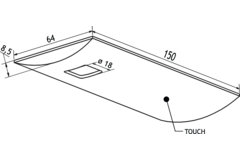 Set 5 d'lau Led rond onderbouw 3W 3200K alu - touc h15W met dimmertransfo