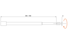 Uitschuifbare stabilisatiestang plafond/glas, voor 10/12 mm glas, L304/554, chroom