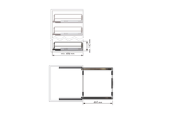 Amari corbeille extractible 900-1000 gris 