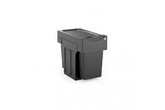 Poubelle hailo tandem iv 2x15l black edition extension totale - recycled
