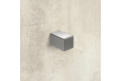 Bouton Cadria, L 18 mm, B 18 mm, H 27 mm, aspect inox brossé