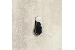 Bouton Galati, L 27 mm, H 57 mm, cuir noir